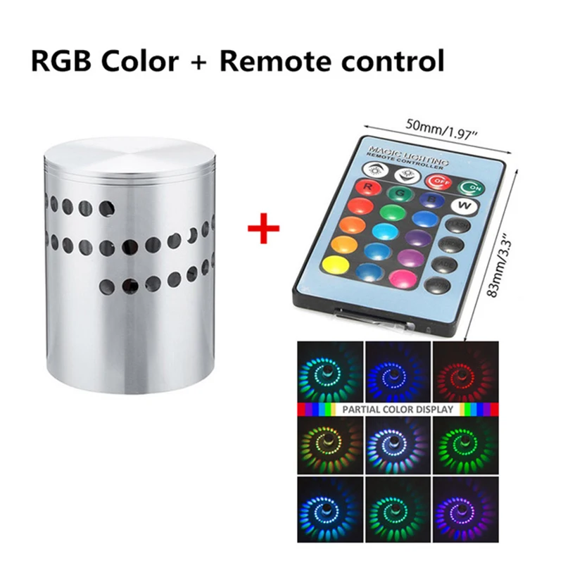 Красочный RGB светодиодный спиральный настенный светильник-эффект с пультом дистанционного управления, домашний декор, винная, для кафе, спальни, DIY орнамент - Испускаемый цвет: Цвет: желтый