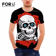 FORUDESIGNS 3D Novelty Gun N Roses Men T Shirt Mens T Shirts Fashion 2018 Short Sleeve Tops Tee Skull Printed Camiseta Masculina