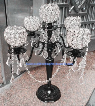 

Wholesale Crystal Wedding Decorations Glass bead Candlestick