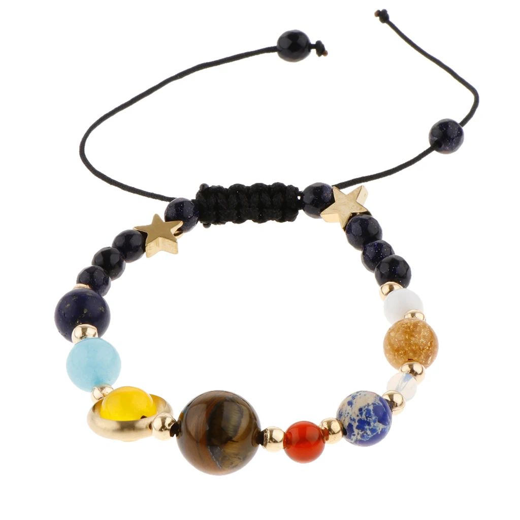 Colorful Unisex Fashion Stone Beads Bracelet Yoga Beaded Bracelet Adjustable