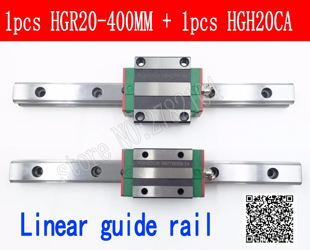 HIWIN EGR20 400mm Linear Guide Rail & 2Pcs EGH20CA Linear Block Carriages CNC 