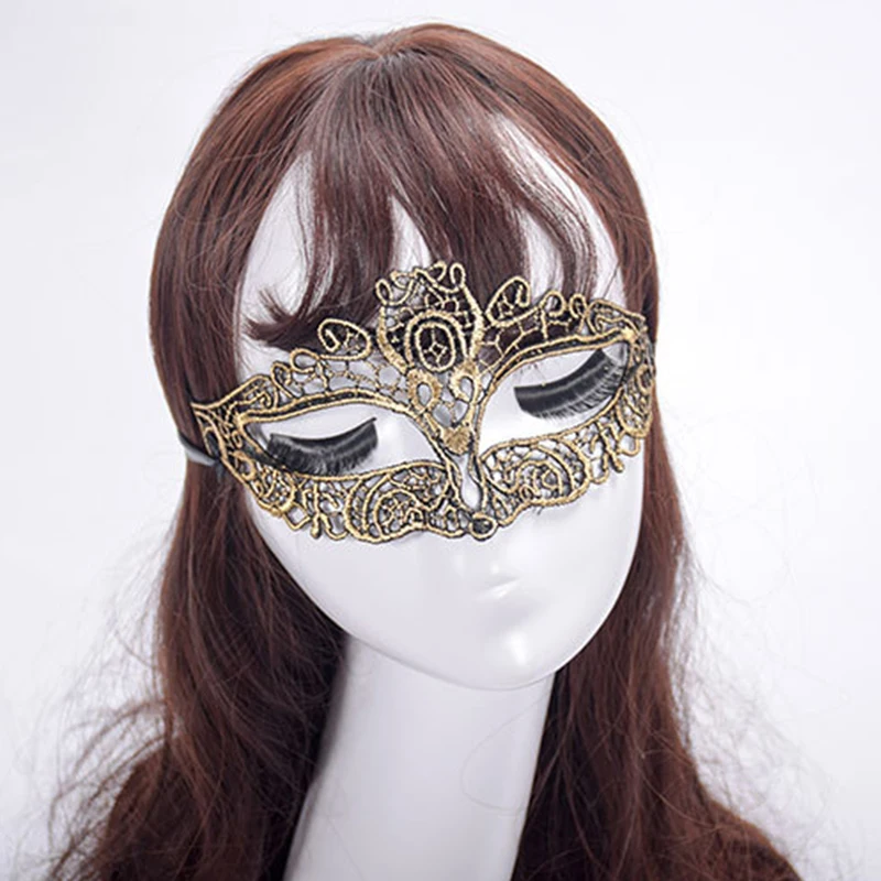 1 Piece Sexy Lace Decorative Border Ladies Mask Hollow Out Gold Silver