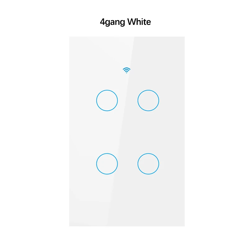 Смарт США/AU 4 банды WiFi сенсорный переключатель настенный светильник Панель беспроводной интеллект синхронизации и дистанционное управление приложение работать с Alexa Google Home - Цвет: 4gang white