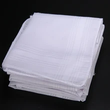 5 шт. новые белые карманные хлопчатобумажные носовые платки Hankie Hanky с полосками для мужчин 40*40 см для личной гигиены и очистки