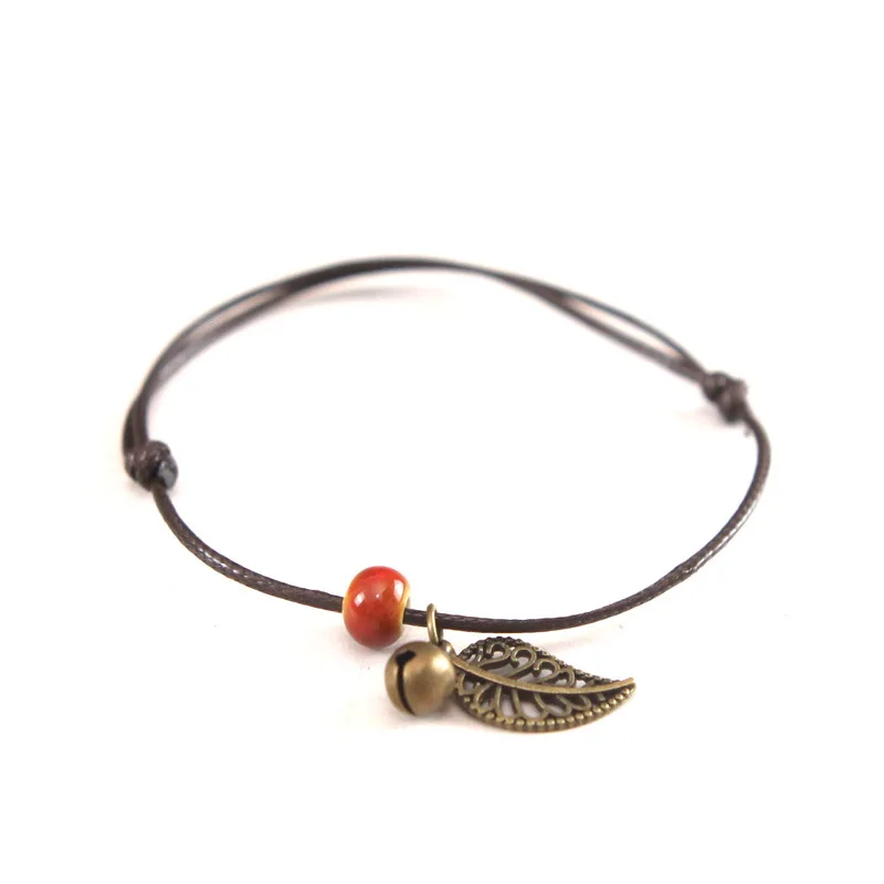 

vintage Ceramic Bead Bracelets Charm Bracelets Bohemian fashion bangles pulseras mujer bracelet femme lovers boho Leaf Jewelry