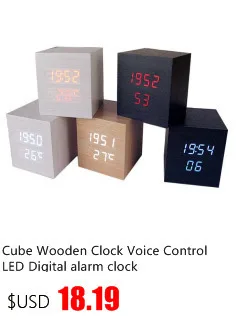 Голосовое управление деревянные часы температура влажность светодиодный цифровой будильник электронные настольные часы Nixie настольные часы для детей