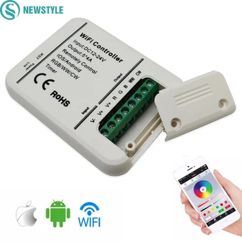 

newstyle Wifi Led Controller DC12-24V 4A*5CH RGB/WW/CW LED Controller IOS Android Smart Link Timer Music Control RGB Control