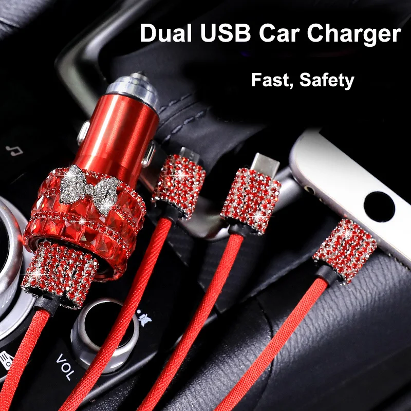 USB-Car-Charger-For-Mobile-Phone-Tablet-GPS-Fast-Charger-3-in-1-Charger-Cable-Data-Line-1
