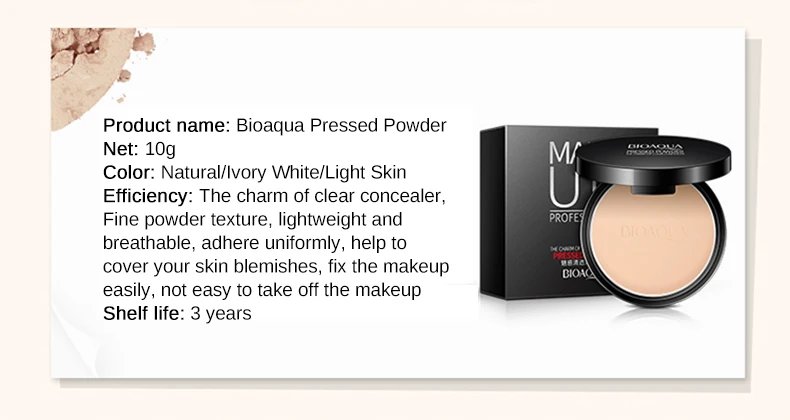 BIOAQUA брендовая 10 г основа для лица минеральный консилер прессованная пудра палитра для макияжа матовая гладкая масляная основа для макияжа Контур для макияжа