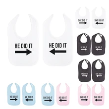 Culbutomind он сделал это она сделал это двойной набор унисекс для новорожденных хлопковые нагрудники для младенцев милые аксессуары