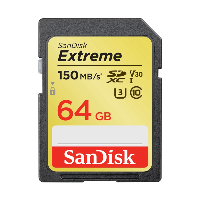 Карты памяти SanDisk Extreme SDHC/SDXC SD карты в формате 4K UHD объемом 32 Гб или 64 ГБ 128 C10 U3 V30 150