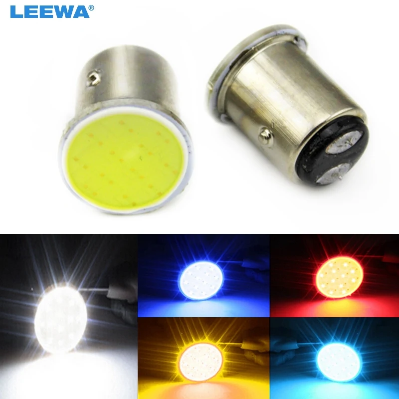 LEEWA 100 шт./лот S25 COB 12 SMD светодиодов 1157 BAY15D P21/5 Вт автомобильный сигнал стоп-сигналы