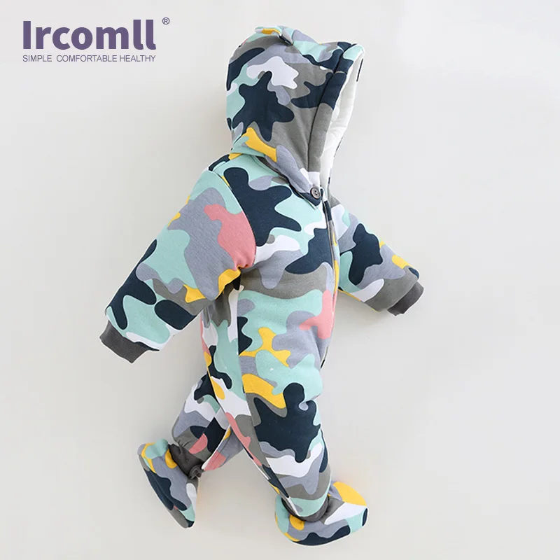 Детский камуфляжный комбинезон Ircomll хлопковый с капюшоном для новорожденных