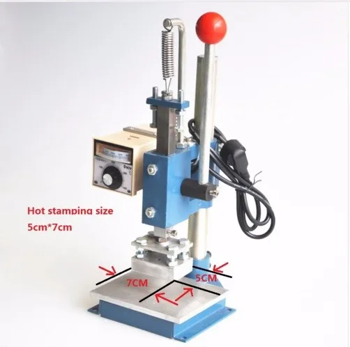 Best Quality 5X7CM Manual Hot Foil Stamping Machine Leather Printer Creasing Machine Marking Press Embossing Machine