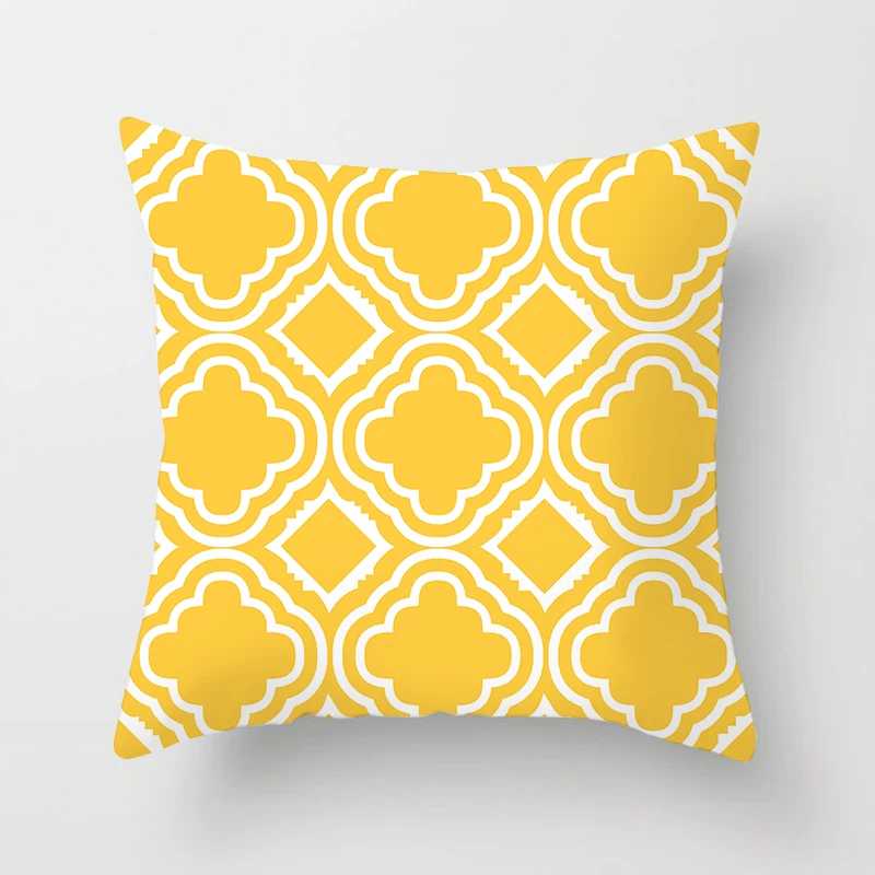 Наволочка для подушки Fuwatacchi с геометрическим рисунком, желтый, серый, алмазная волна, наволочка для дивана, стула, домашний декор, наволочка для подушки
