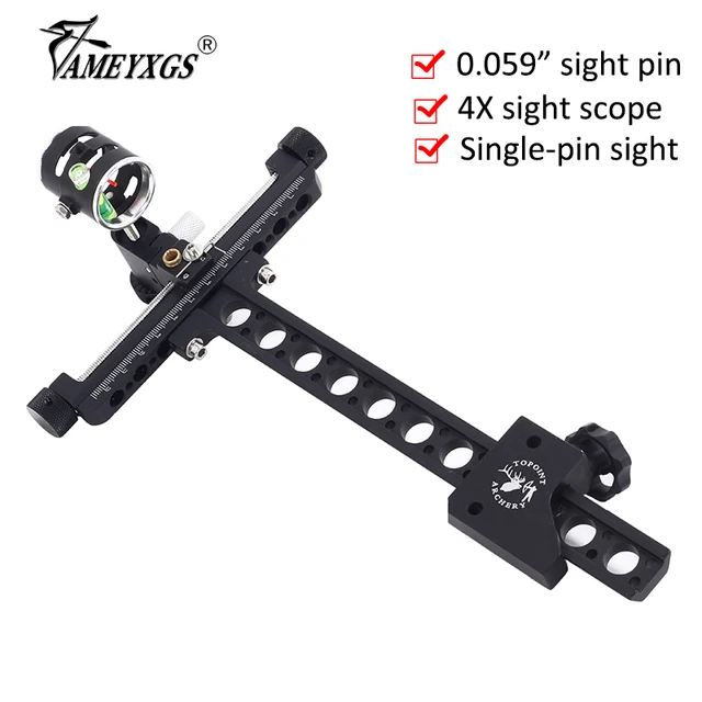 US $62.99 1set Archery Compound Sight Adjustable Optic Fiber Single Sight Scope Lens