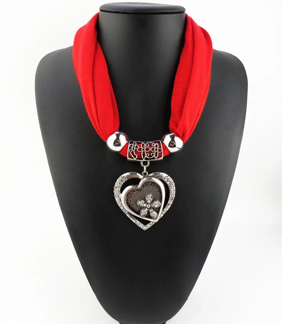 LaMaxPa дизайн женские ювелирные изделия кулон шарф сердце драгоценный камень ожерелье шарф Женские Подвески и кулоны, аксессуары Echarpe