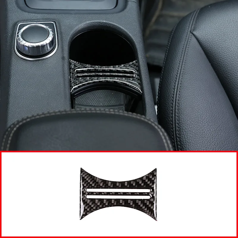 

Real Carbon Fiber Car Interior Cup Holder Frame Trim For Mercedes Benz CLA GLA A W176 W177 C117 Accessories