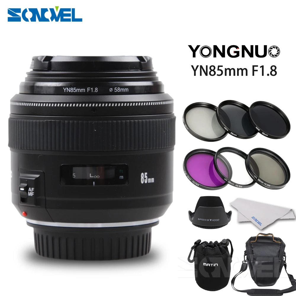 YONGNUO YN85mm f1.8 AF/MF Стандартный Средний телефото объектив с фиксированным фокусным расстоянием фиксированным фокусным Камера объектив для Canon EF крепление EOS камера s