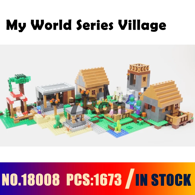 

Model building toys hobbies 18008 1673pcs my worlds Village Compatible With lego Blocks MineCraft 21128 Educational DIY Bricks