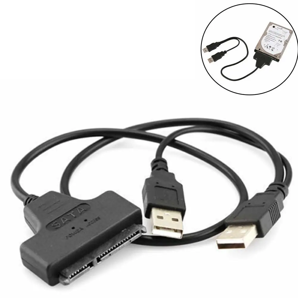 

New 2.5 inch SATA Hard Disk to USB 2.0 Host Dual Power Connection Adapter Cable