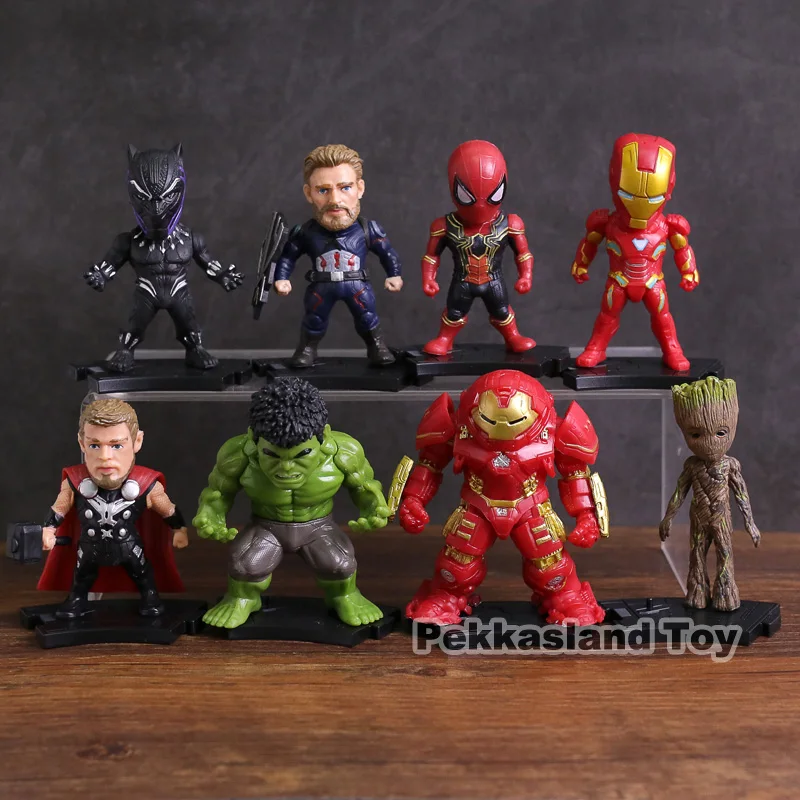 

Avengers Infinity War Iron Man Captain America Spiderman Hulk Black Panther Tree Man Hulkbuster Thor PVC Figures Toys 8pcs/set