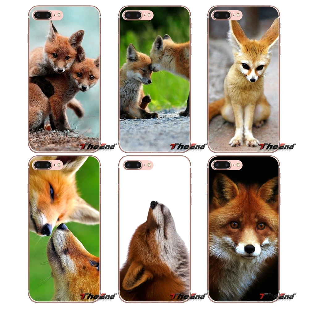 

For Samsung Galaxy S3 S4 S5 MINI S6 S7 edge S8 S9 Plus Note 2 3 4 5 8 Transparent Soft Shell Covers fox baby Cute