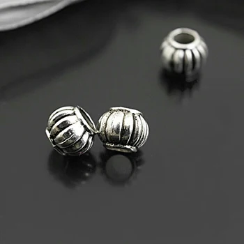 

(26970)50PCS 8x6MM,hole:4MM Antique Silver Zinc Alloy Lantern Large Hole Spacer Beads Bracelet Beads Jewelry Accessories
