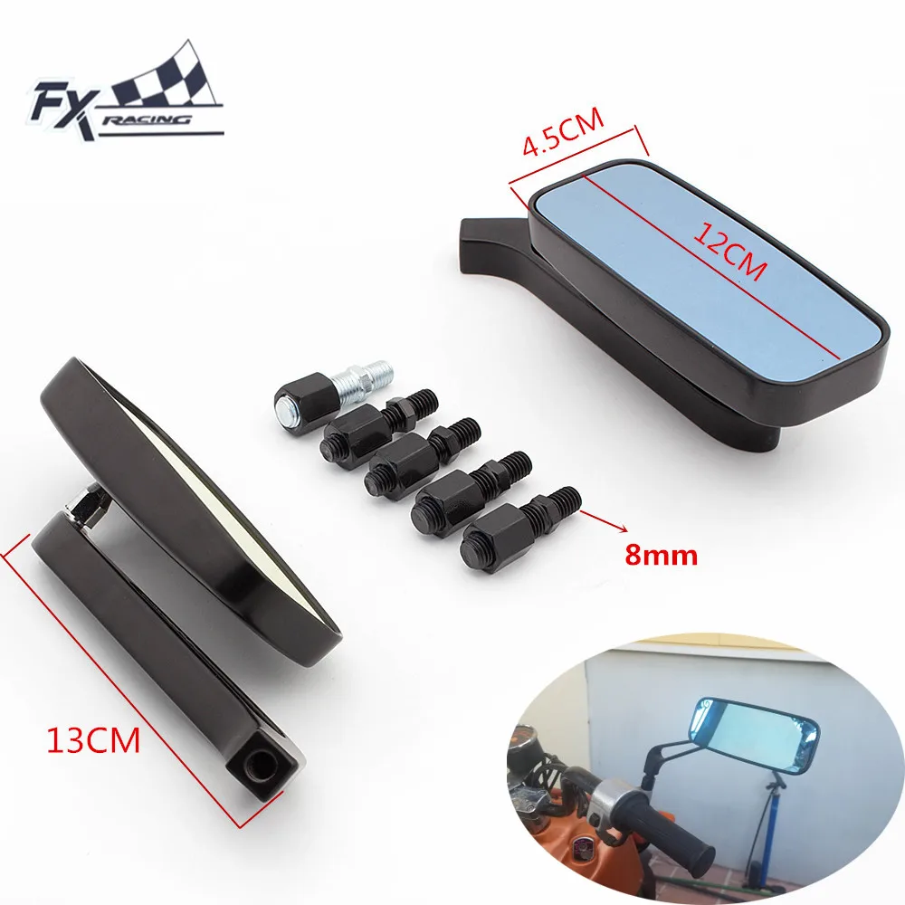 cheap 8mm Universal Motorcycle Rear View Side Mirrors For Honda Yamaha Kawasaki Suzuki Street Sports Bike Chopper Cruiser