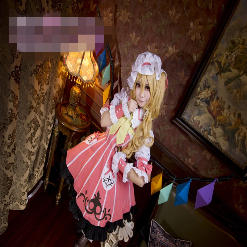 Аниме; костюм для косплея; олицетворение алого дьявола; Flandre Scarlet; платье лолиты; Z