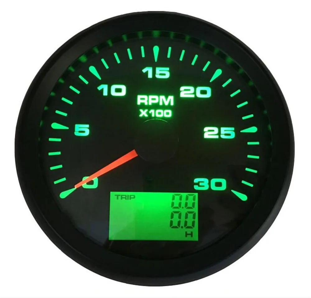 

1pc New Style 85mm Tachometer Gauges 0-3000RPM Marine LCD Rev Counters 9-32v Waterproof Revolution Meters with Backlight for Car