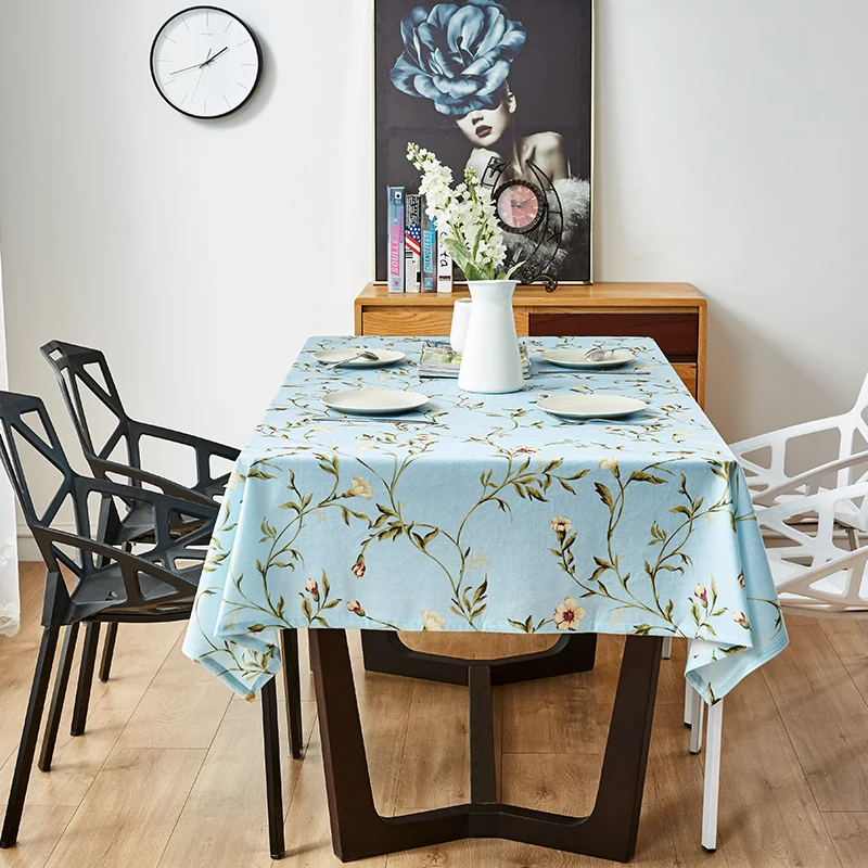 الحديثة سماط الأزهار مفرش طاولة المنزل المطبخ الأزرق الديكور مستطيل مفرش طاولة s حزب مأدبة الطعام رف Tafelkleed الحديثة سماط الأزهار مفرش طاولة المنزل المطبخ الأزرق الديكور مستطيل مفرش طاولة s حزب مأدبة الطعام رف Tafelkleed