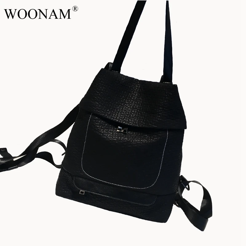 Dos Wb506 Nouvelle Véritable Sac Mouton De Épaule À Woonam Mode Cuir En Peau Noir 8xOwpRT