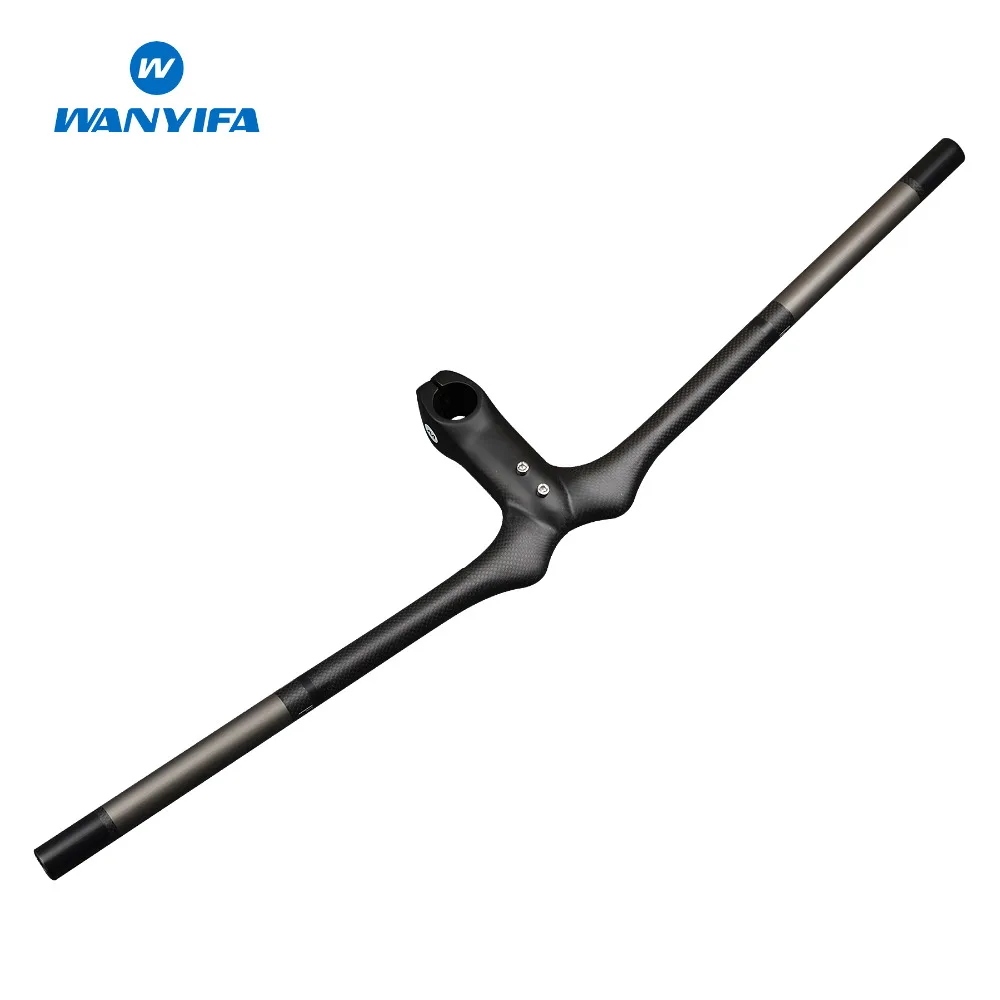 

Carbon Fiber MTB Bicycle Flat One-shaped Integrated Handlebar With Stem 3K Black Matte Carbon MTB Handlebar