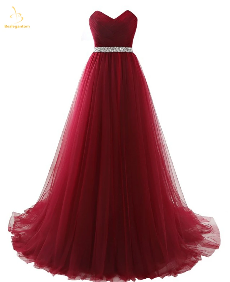 

Bealegantom New Elegant Long Blue V neck Prom Dresses 2019 Beaded Formal Evening Party Gowns Abendkleider Robe De Soiree QA1511