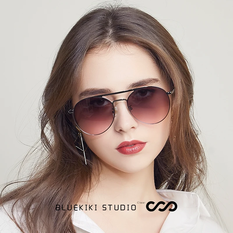 

KIKI 2019 Women's Sunglasses Brand Designer Vintage Non-Polarized Adult Round Sun Glasses For Men New oculos de sol masculino
