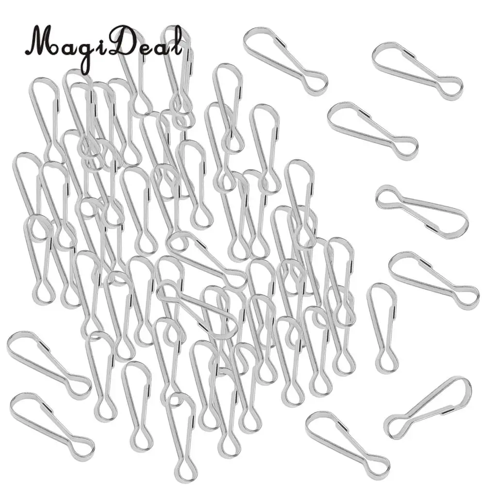 100pcs Stainless Steel Carabiners Spring Snap Clasp Outdoor Hardware 16/20/28/32/40mm for Climbing Caving Hiking Fishing Acces