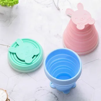 

2019 Newest Silicone Folding Bottle Cartoon Telescopic Compression Cup Cute Drinking Cup Portable Outdoor Travel Cup