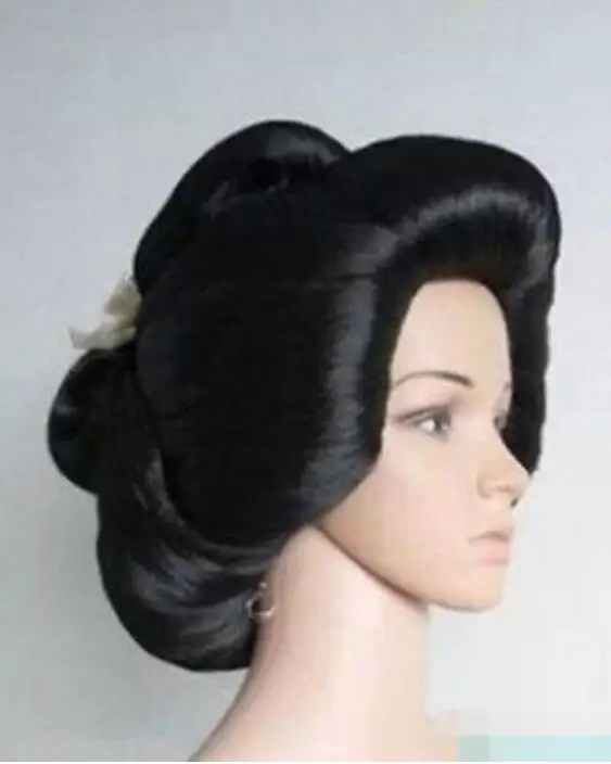 

Wig Hot sell Black Geisha Wig Full Plate Hair Anime women's Cosplay Wig free shipping
