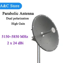 5g 5.8g 48dBi Mimo antenna Parabolic Antenna dual polarization high gain 5150~5850MHz for remote signal transmission customized