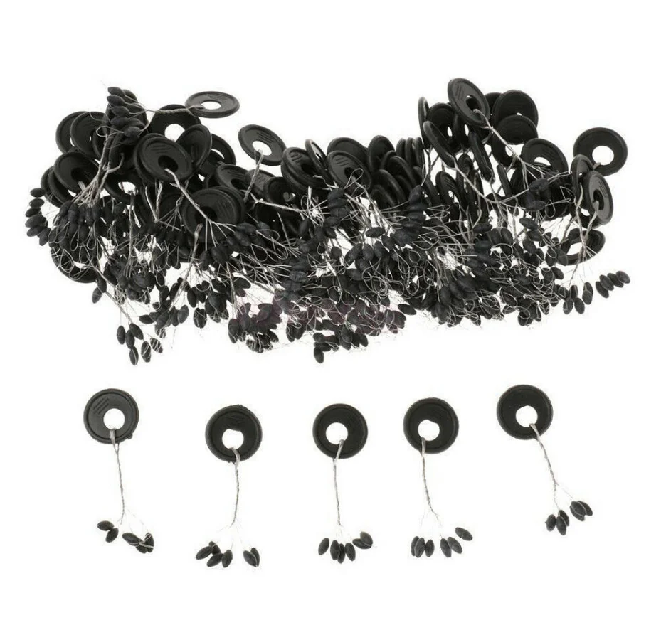 

100pcs Fishing Bobber Stopper Stop Space Bean Float Line Olive Shape Stopper