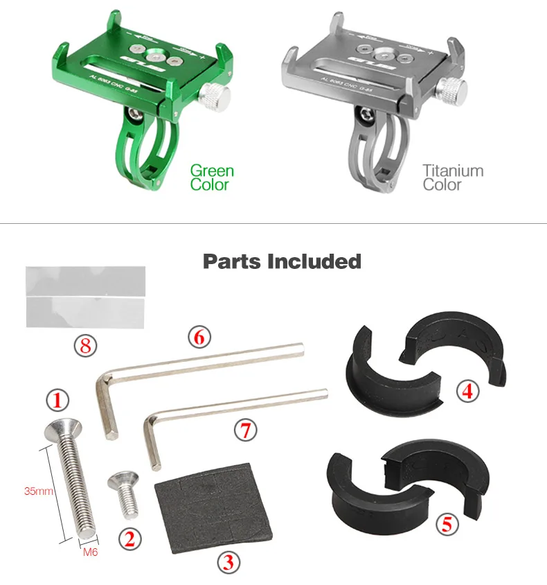 GUB G-85, классическое крепление для телефона 3,5-6,2 дюймов, для смартфона, анодированный сплав, кронштейн, gps держатель, велосипедный руль, гарнитура, стойка