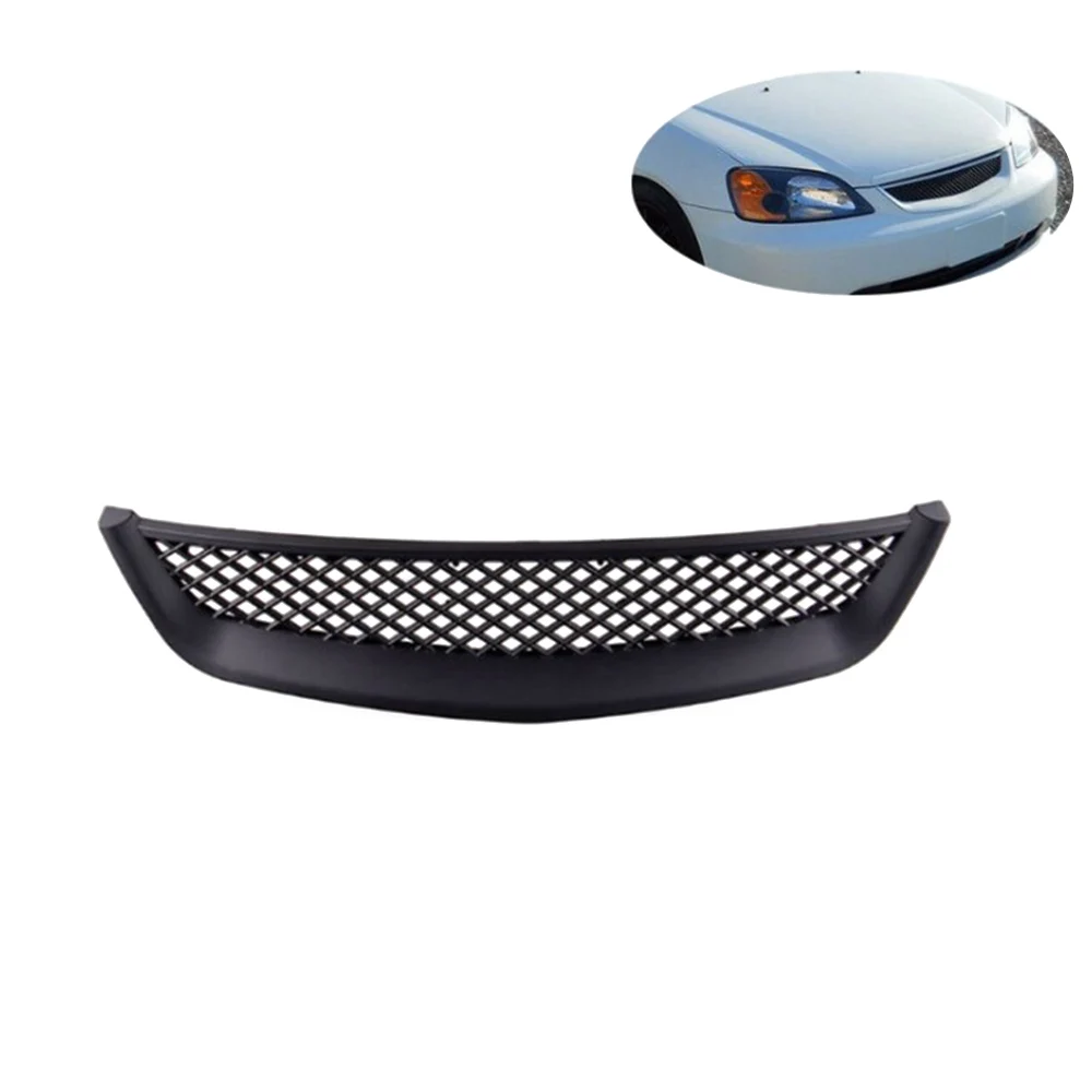Автомобиль ABS Матовый Черный передний с капюшоном, сетка Бампер решетка для 01-03 HONDA CIVIC 2DR/4DR EM/ES Черный ABS TYPE-R стиль решетка крышка