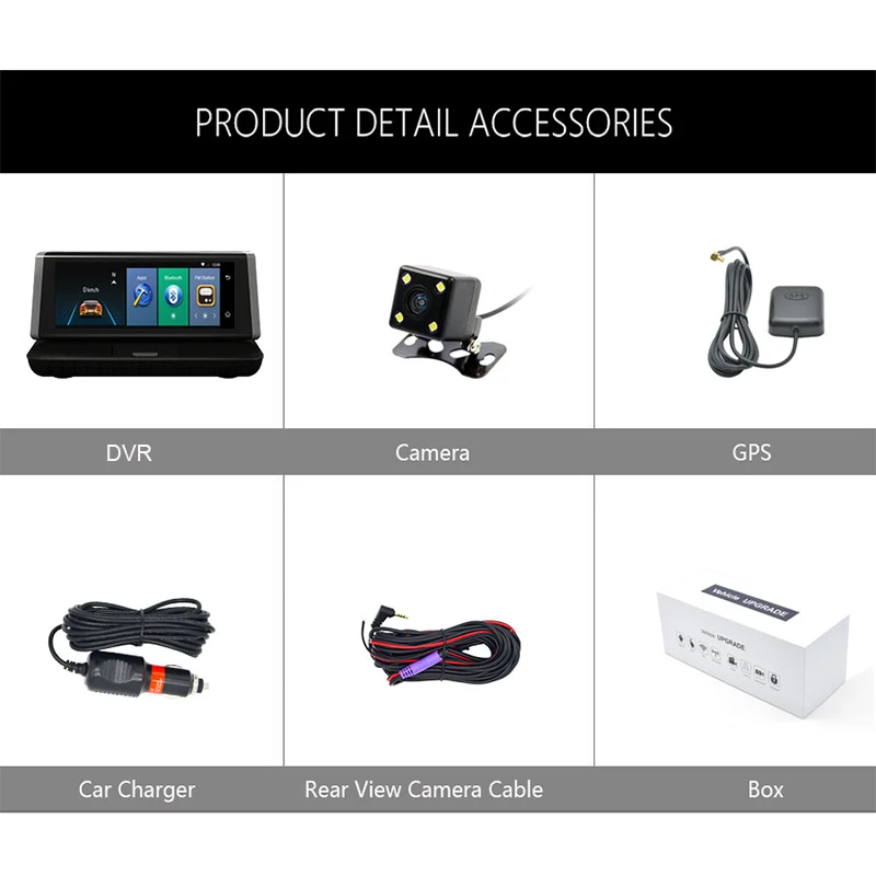 Junsun E35 DVR Car Camera 4G ADAS Android 5.1 FHD 1080P Video Recorder RAM 1G / ROM 16G Registrar DVR with Two Cameras