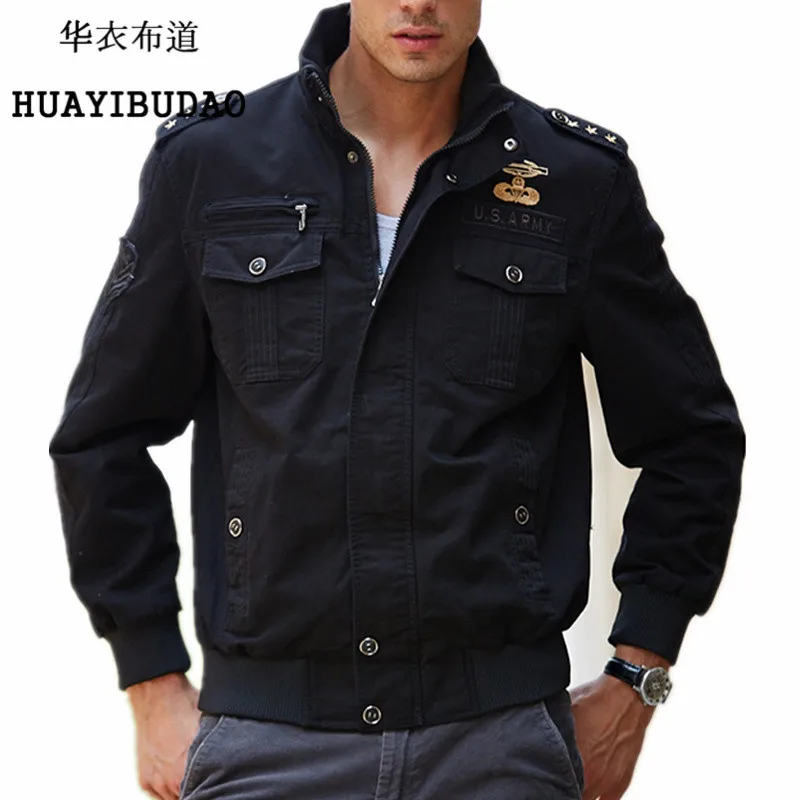 Huayibudao осенняя и зимняя куртка мужской моды военный бомба куртка Для мужчин весна-осень Военная Униформа мотоциклетные Для мужчин пальто M-4XL