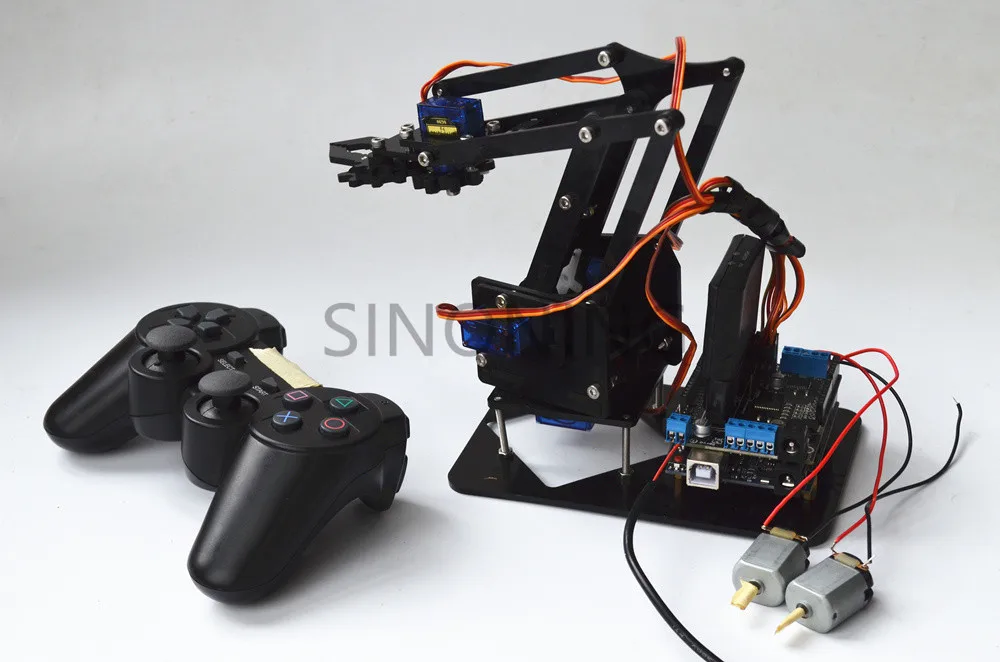 2.4G Remote Control Robot Arm Acrylic 4dof arduino PS2 SNAR10 in Parts