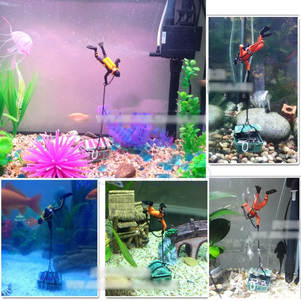 Охотник за сокровищами Diver фигурку Fish Tank Украшение Аквариум ландшафта декора