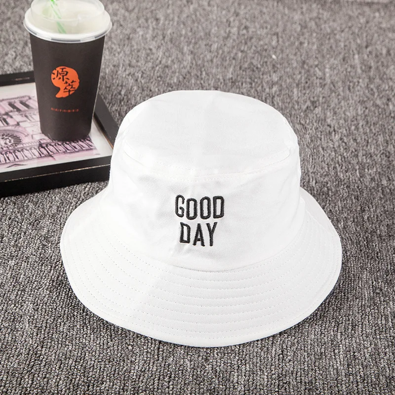 

Fashion Women Men Rap Cap Good Day Embroideried Harajuku Bucket Hats Summer Outdoors Go Fishing Panama Fisherman Hat YY160