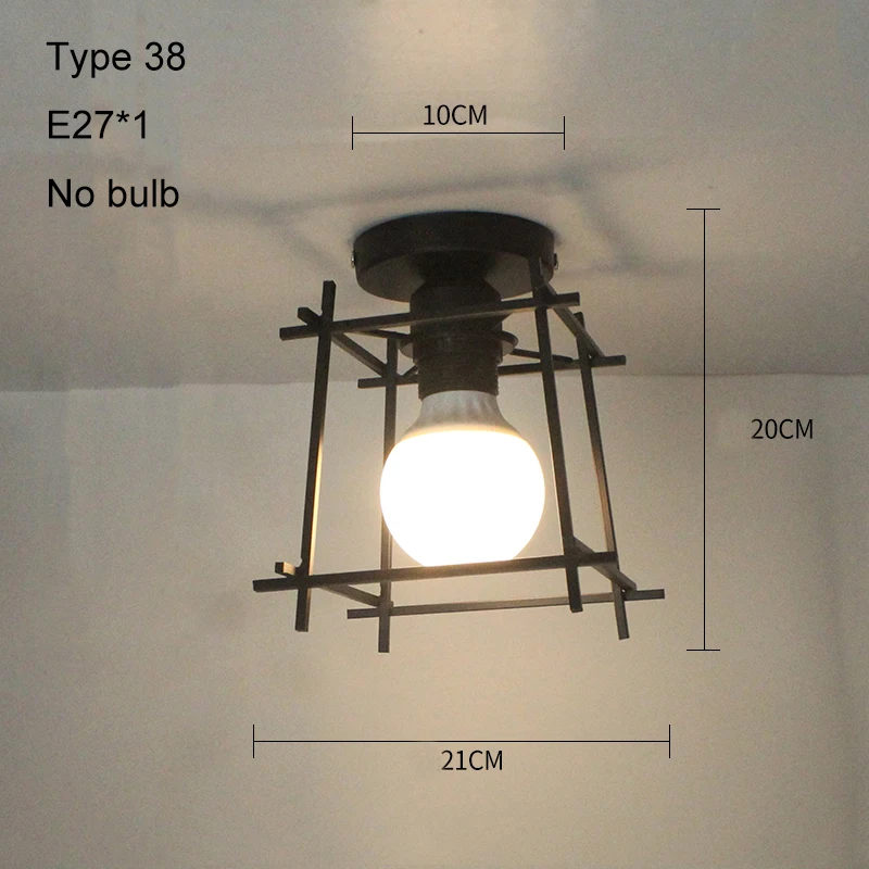 Современный потолочный светильник, светодиодный потолочный светильник, винтажный плафон, клетка, плафонье, хрустальная лампа для столовой, кухни, Lampara Techo - Цвет корпуса: Type 38 no bulb