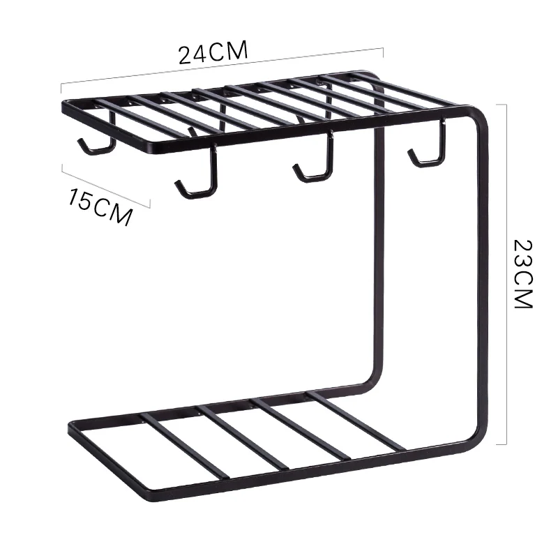 Полка для кофейных чашек, железные висячие на кружке держатели под шкаф, полка, крючки для шкафа, стеклянная кружка, посуда для напитков, органайзер с 6 крючками